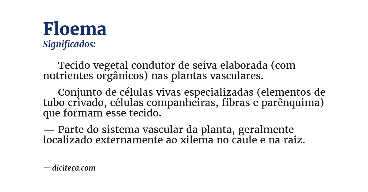 Significado de floema