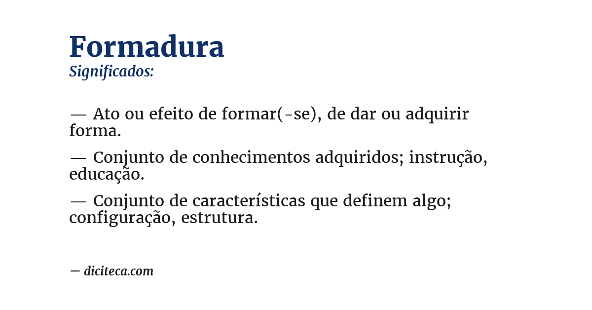 Significado de formadura