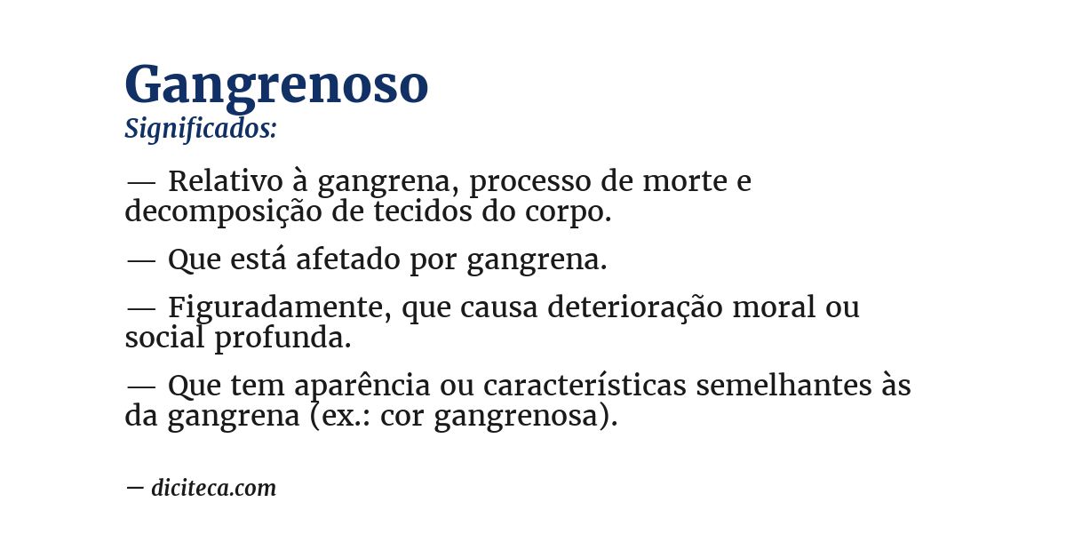 Significado de gangrenoso