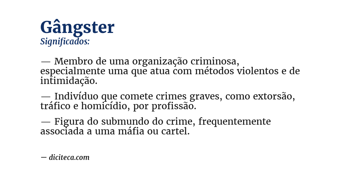 Significado de gângster