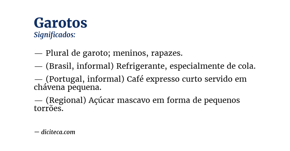 Significado de garotos