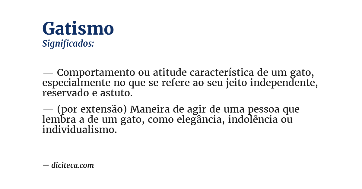 Significado de gatismo