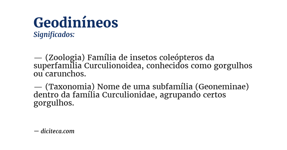 Significado de geodiníneos