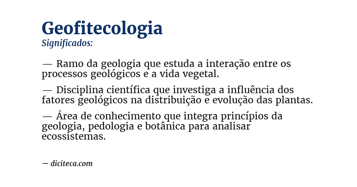 Significado de geofitecologia