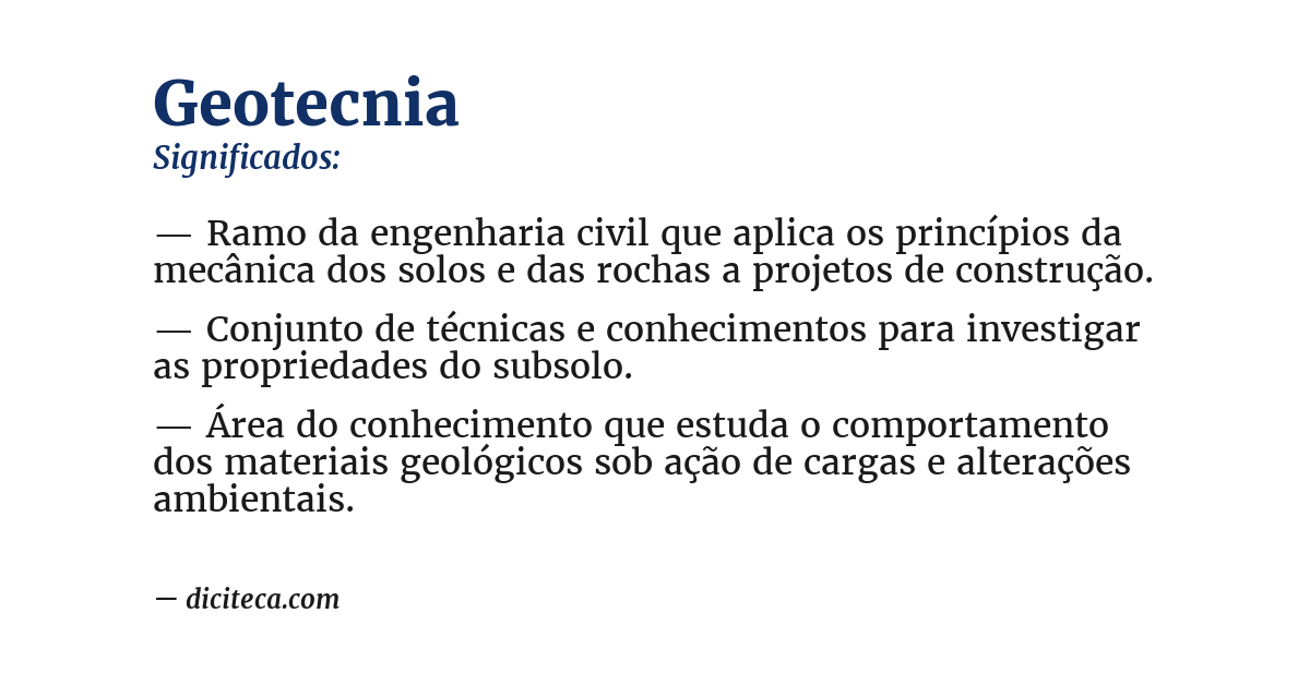 Significado de geotecnia