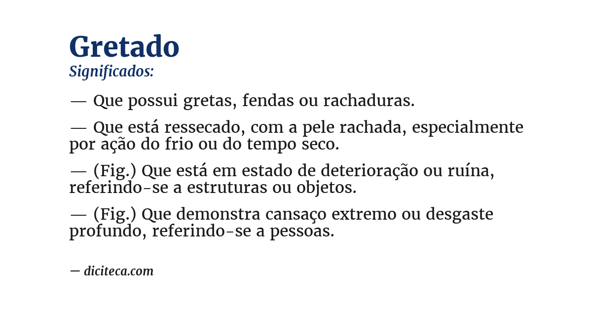 Significado de gretado