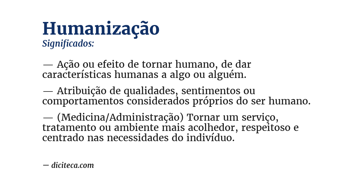 Significado de humanização