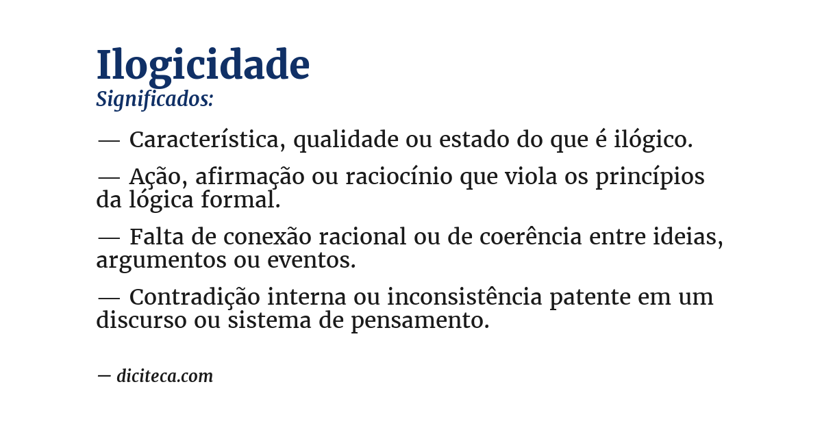 Significado de ilogicidade
