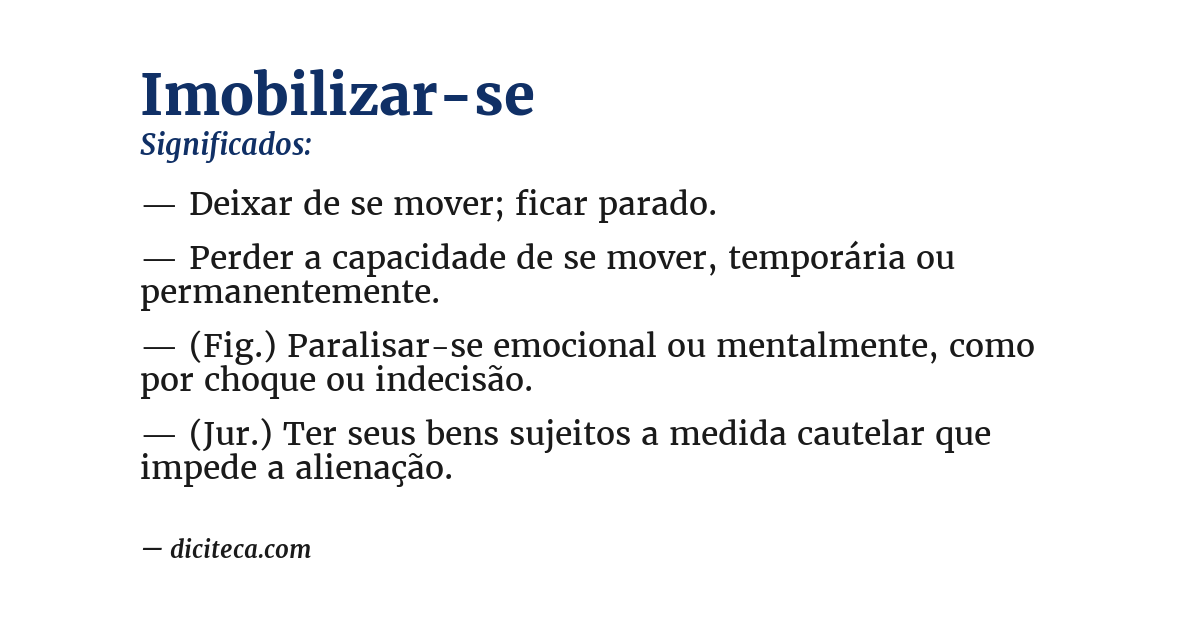 Significado de imobilizar-se