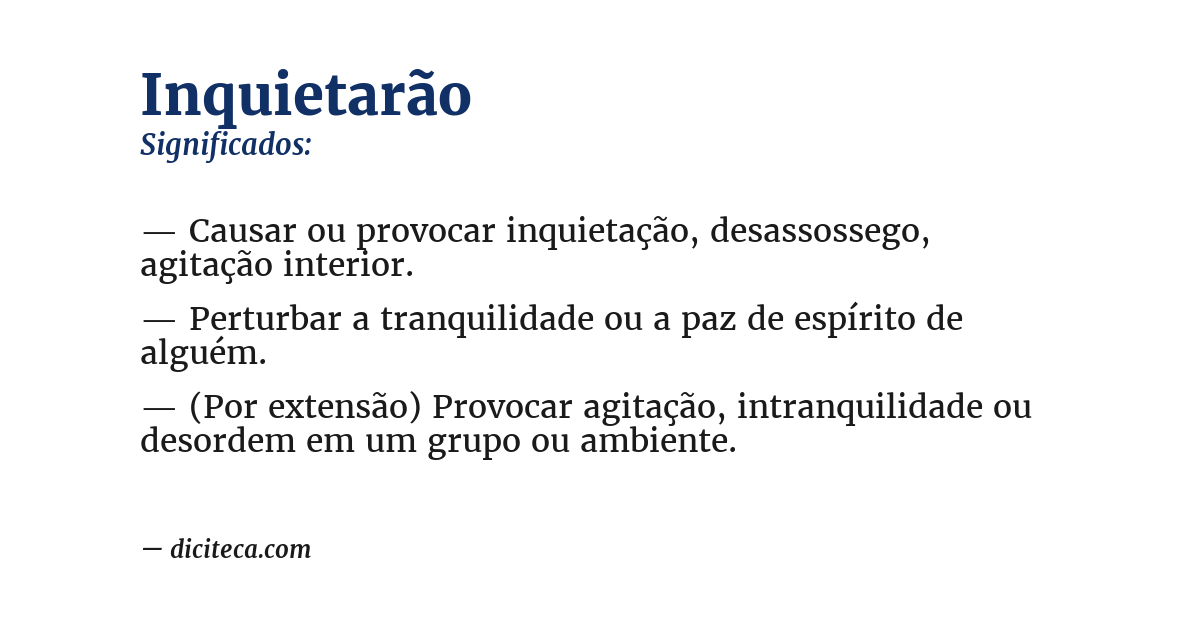 Significado de inquietarão