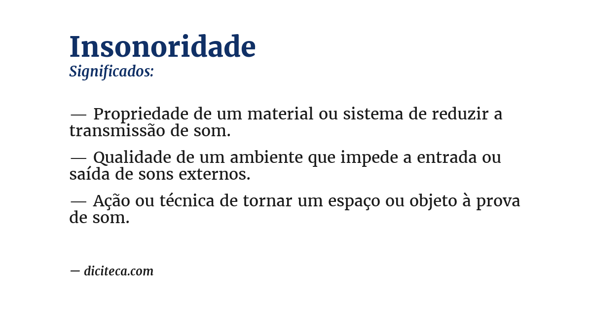 Significado de insonoridade