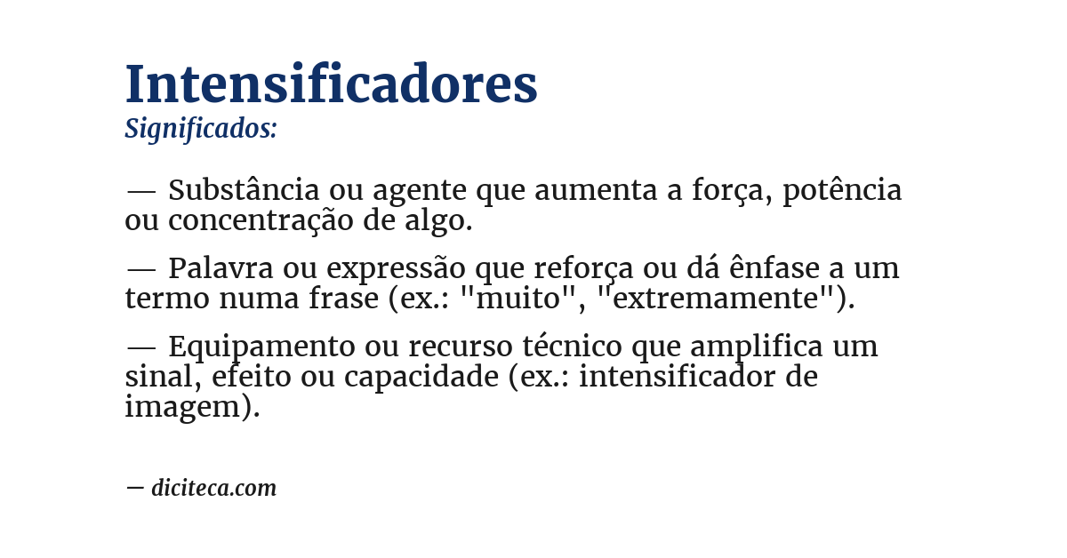 Significado de intensificadores