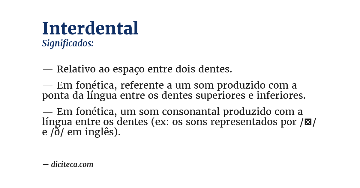 Significado de interdental