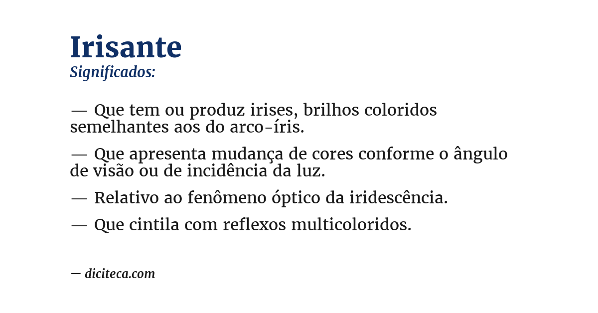 Significado de irisante