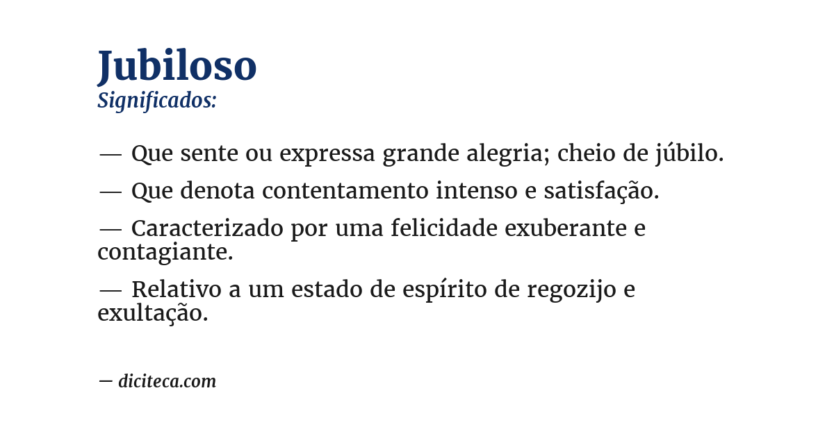 Significado de jubiloso