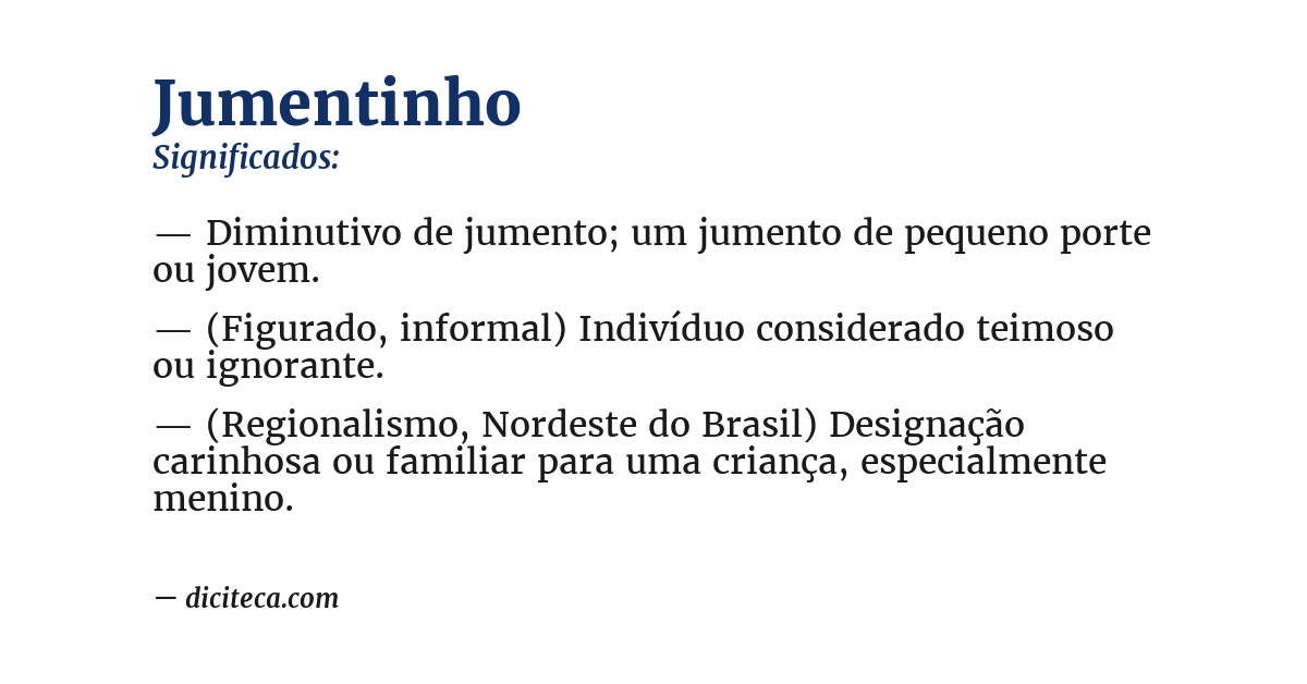 Significado de jumentinho
