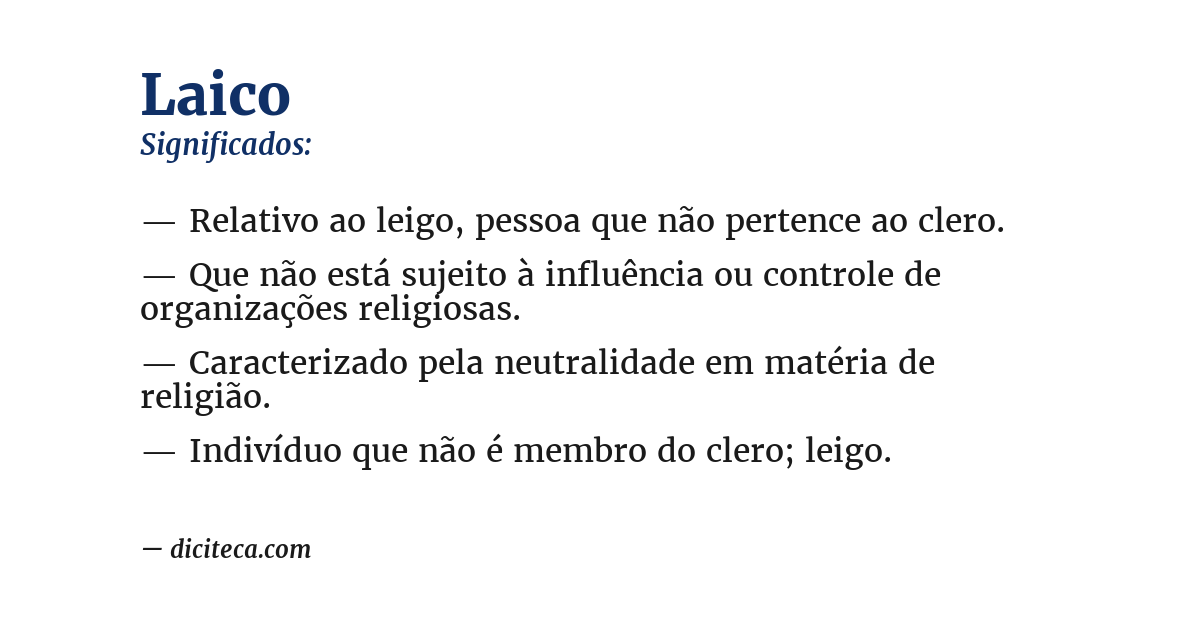 Significado de laico