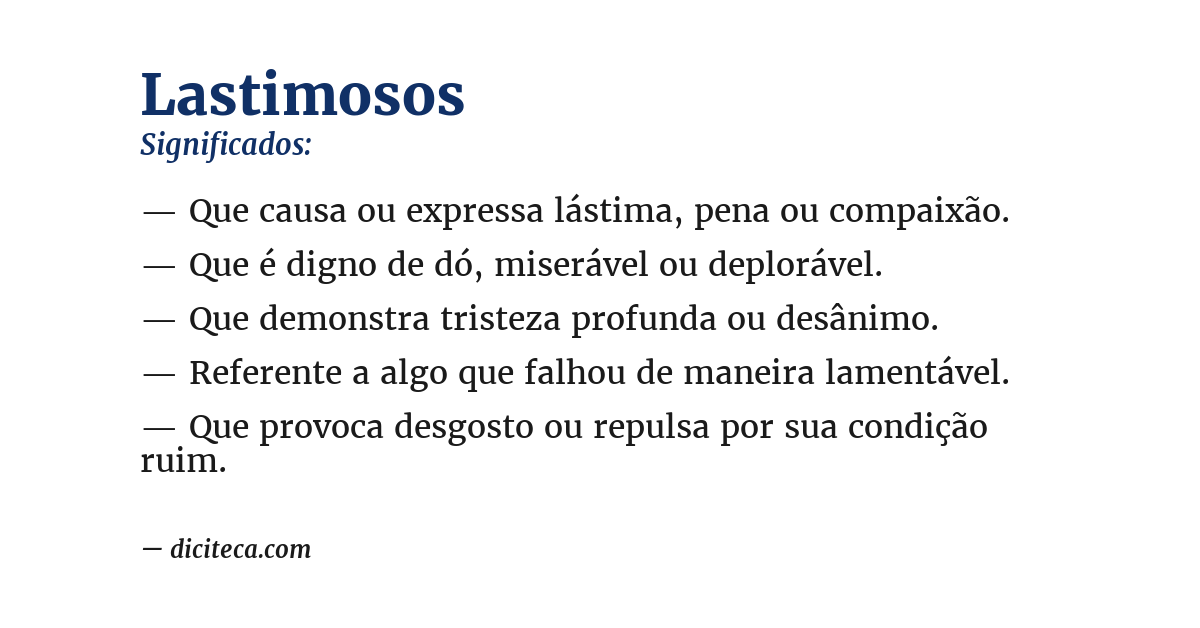 Significado de lastimosos