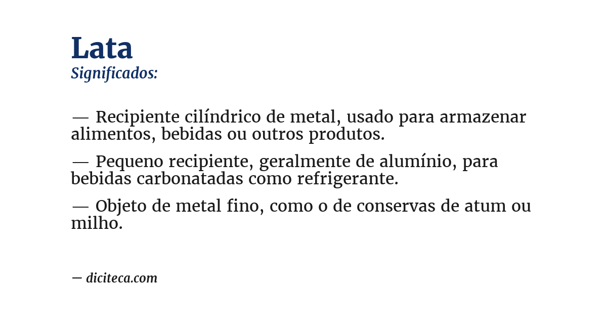 Significado de lata