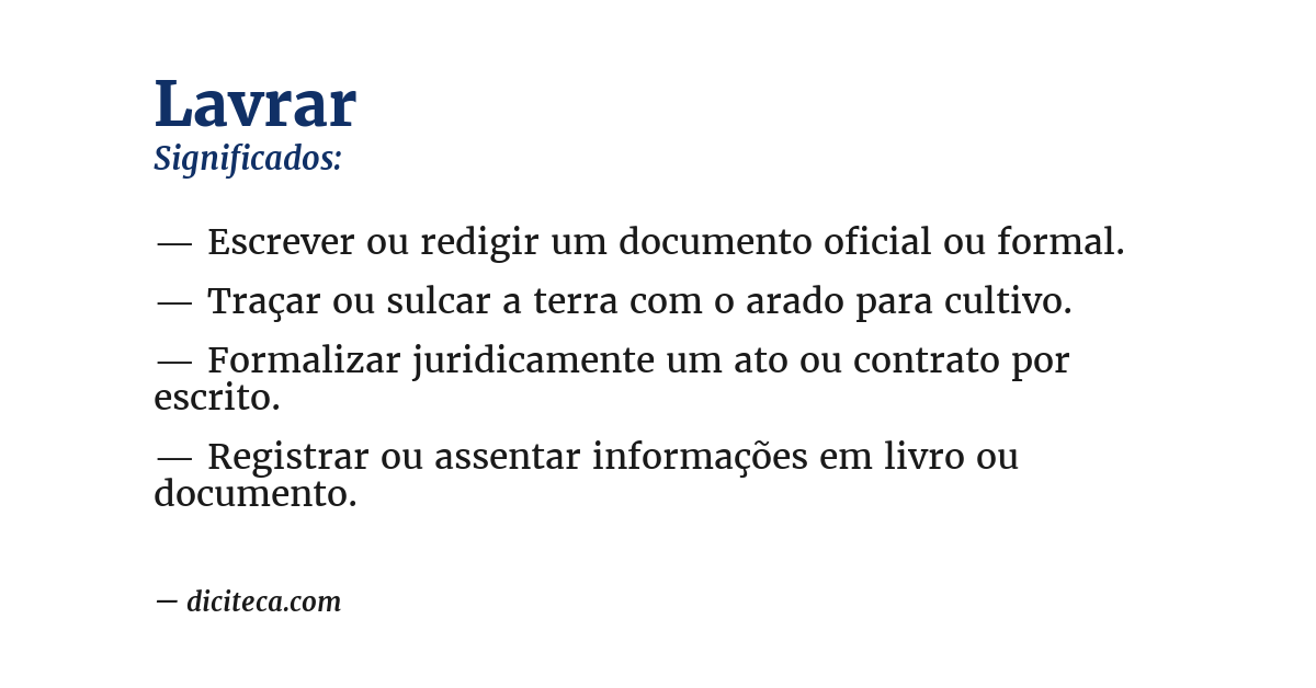 Significado de lavrar