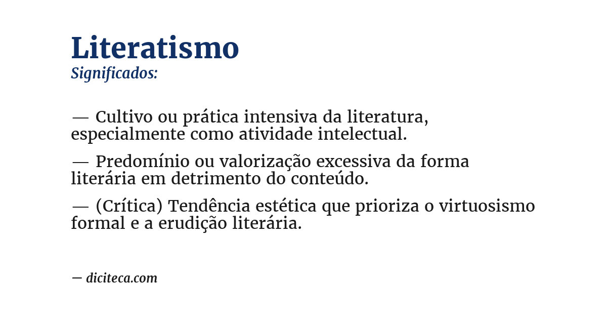 Significado de literatismo