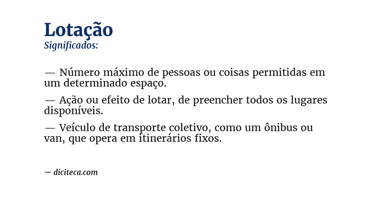 Significado de lotação