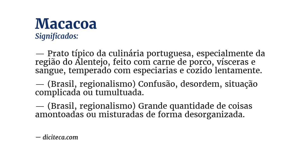 Significado de macacoa
