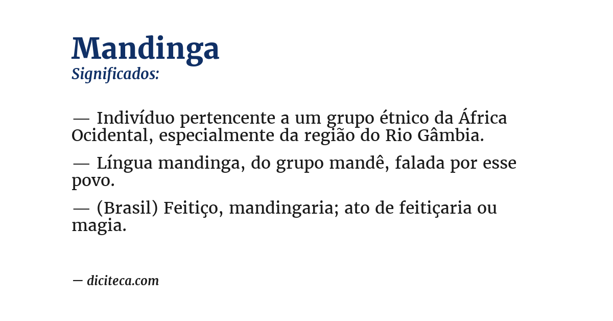 Significado de mandinga