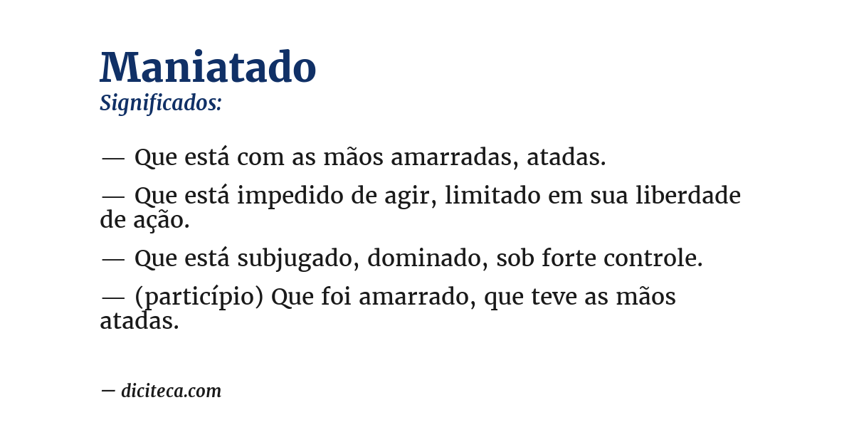Significado de maniatado