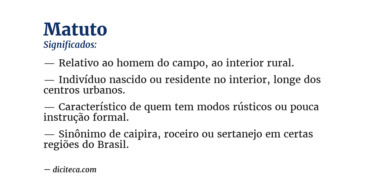 Significado de matuto