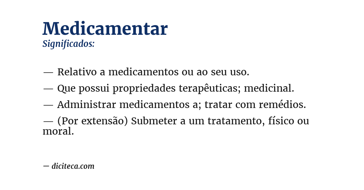 Significado de medicamentar
