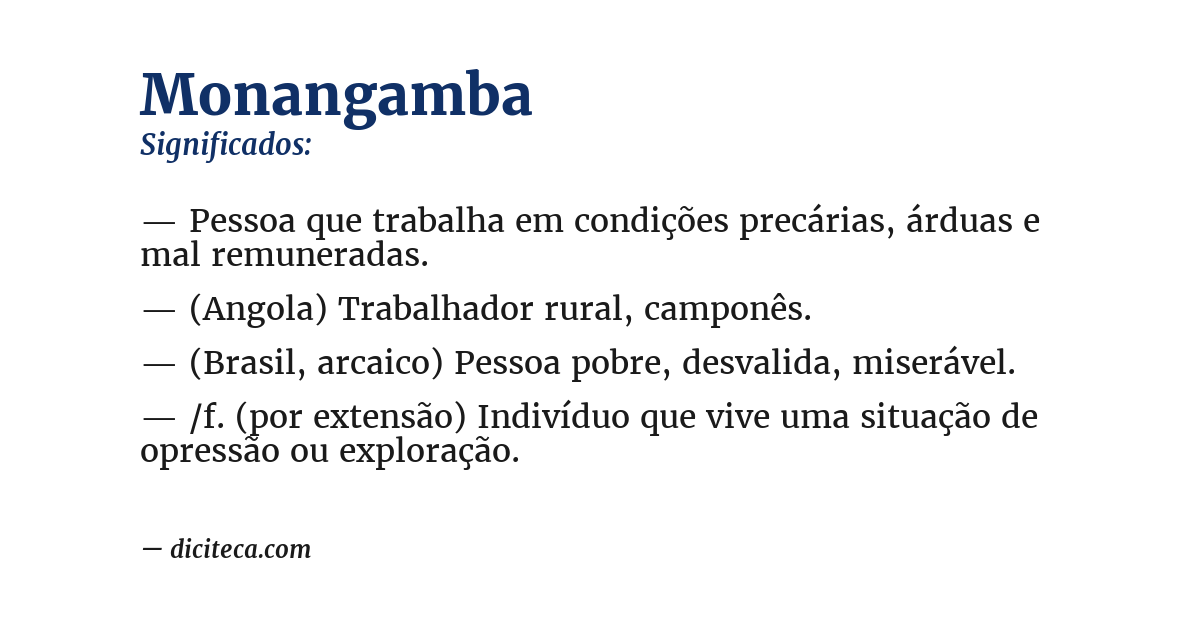 Significado de monangamba