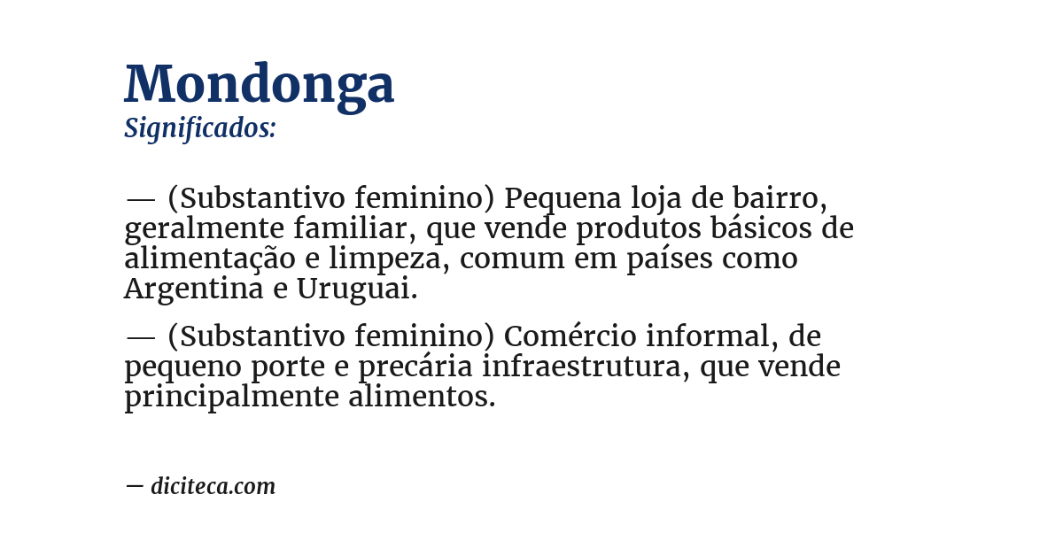 Significado de mondonga