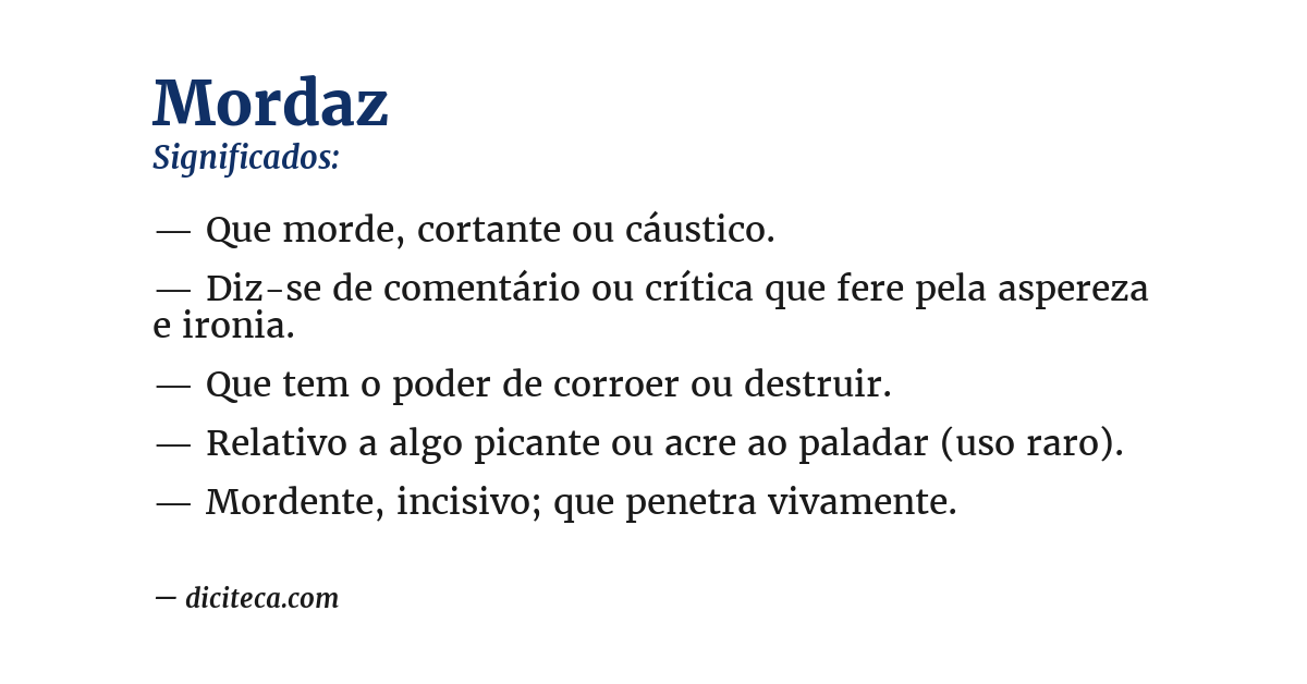 Significado de mordaz