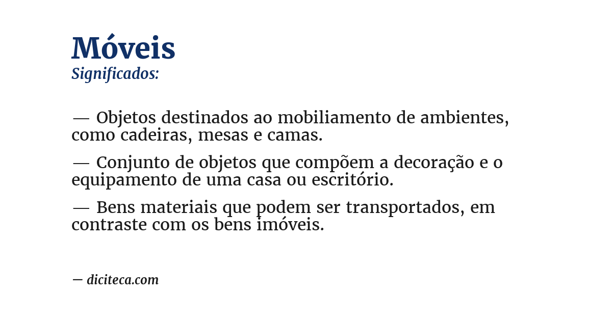 Significado de móveis