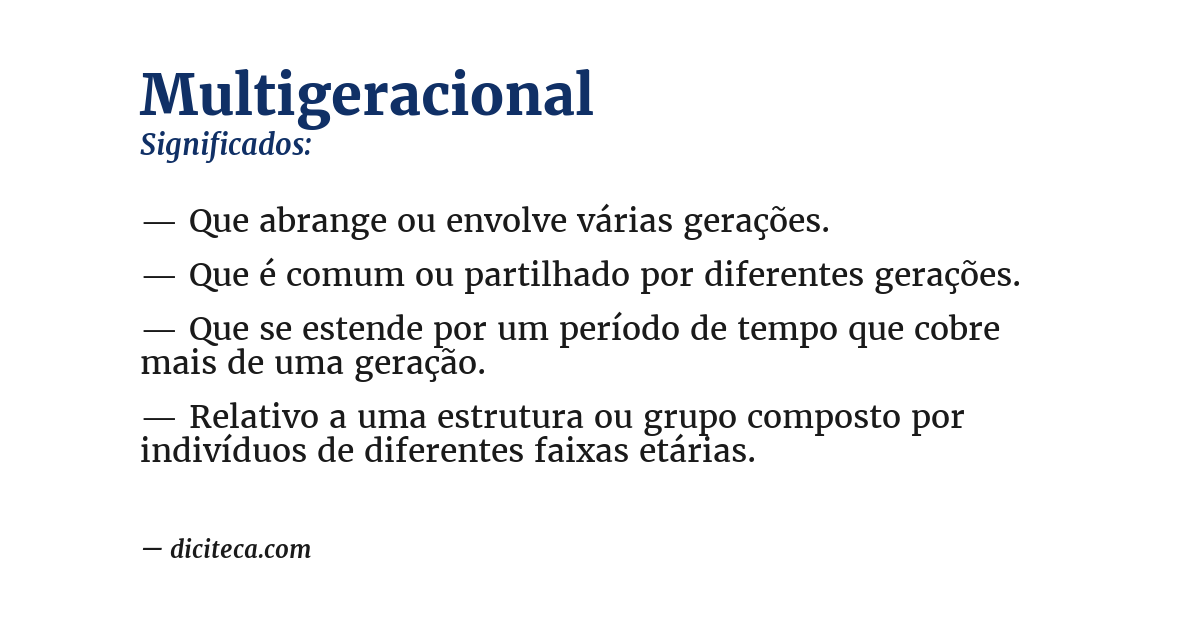 Significado de multigeracional
