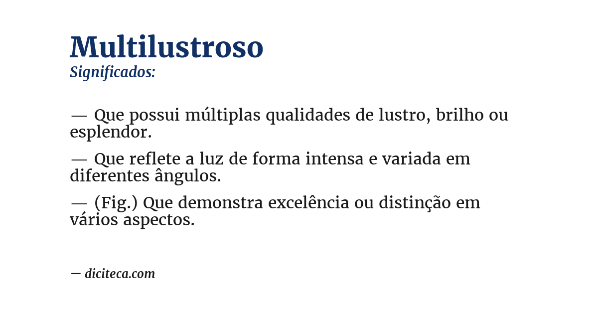 Significado de multilustroso