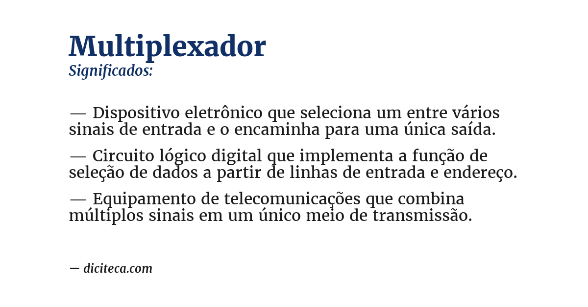 Significado de multiplexador