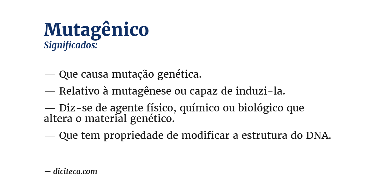 Significado de mutagênico