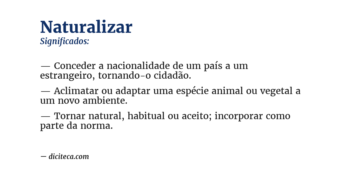 Significado de naturalizar