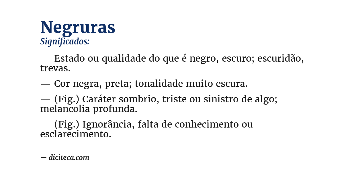 Significado de negruras