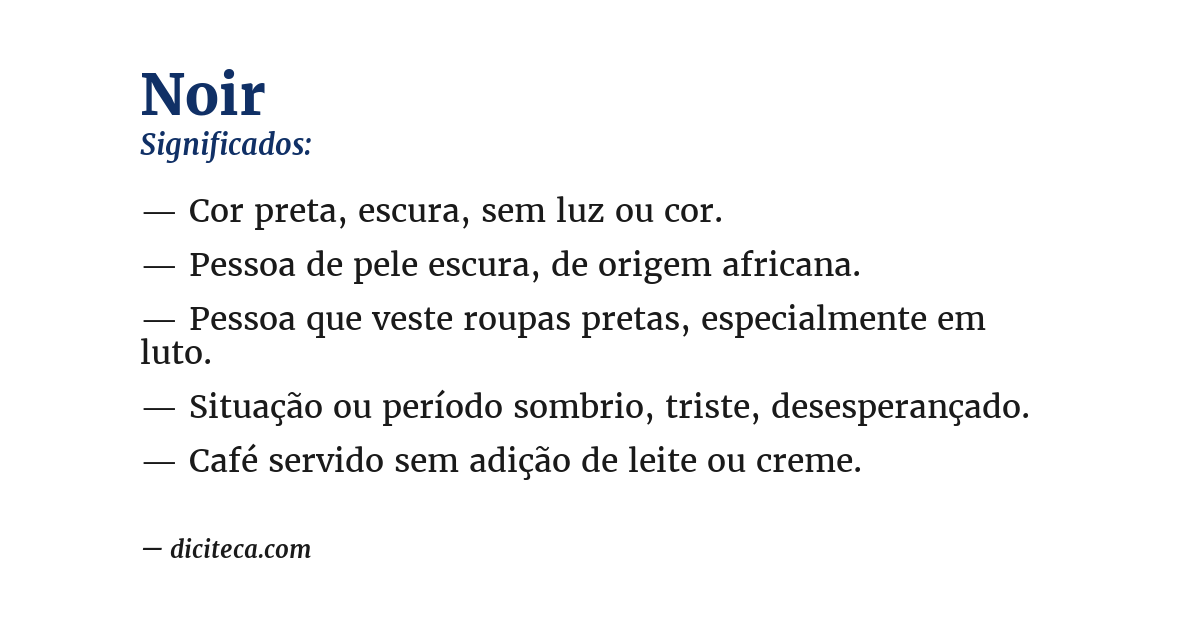Significado de noir