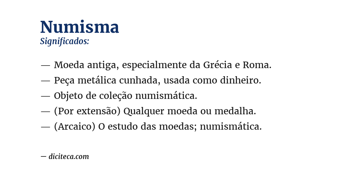 Significado de numisma