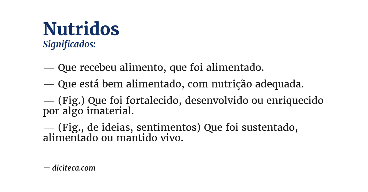Significado de nutridos