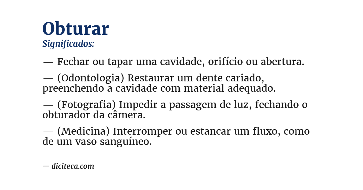 Significado de obturar