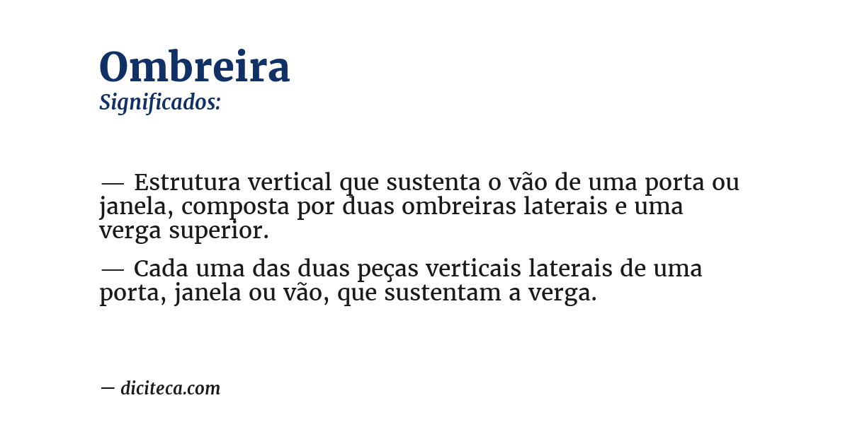 Significado de ombreira