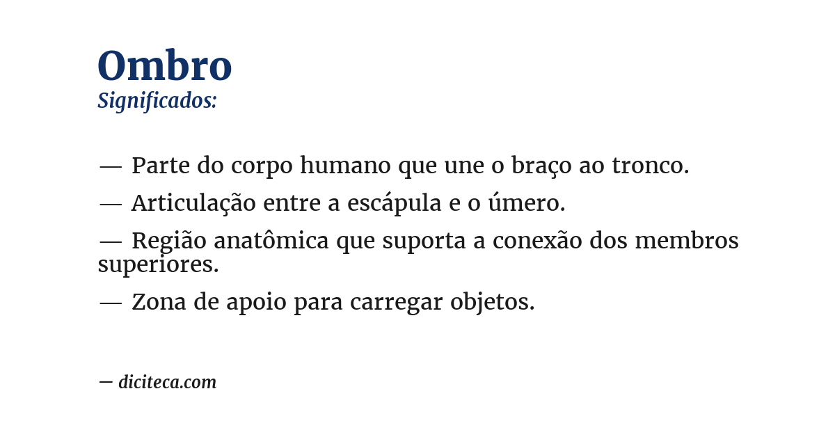 Significado de ombro