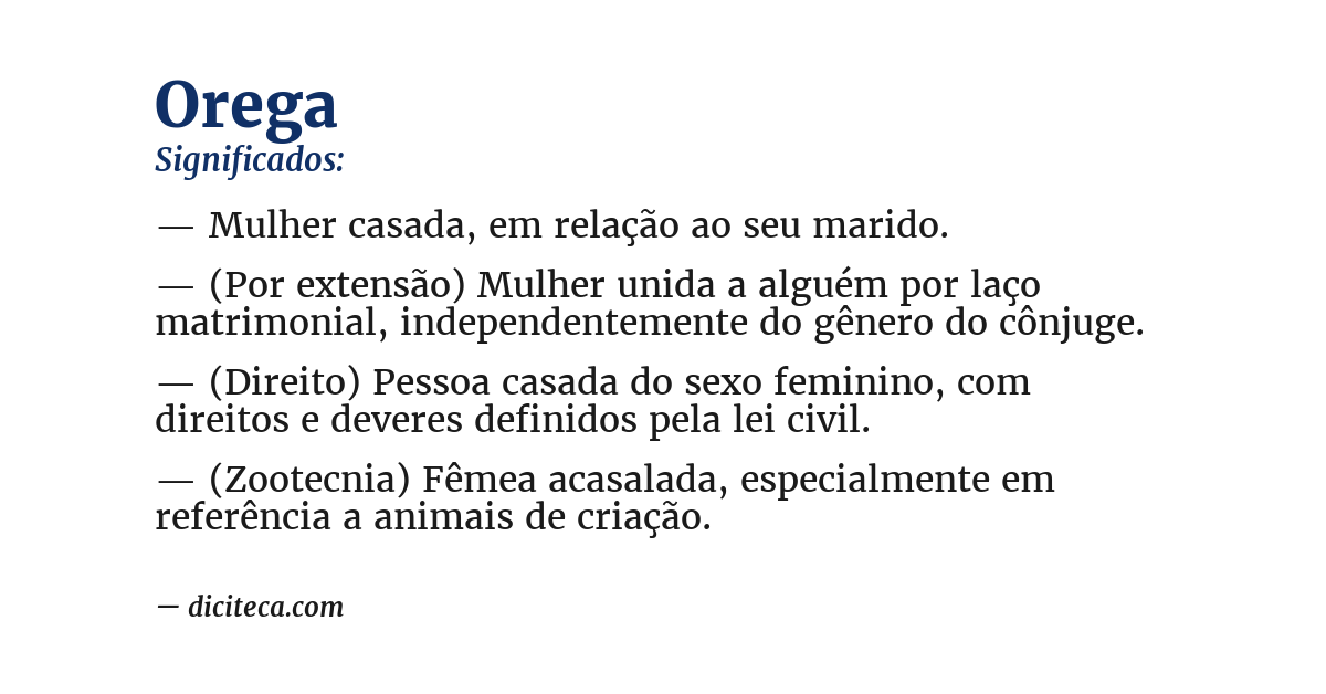 Significado de orega