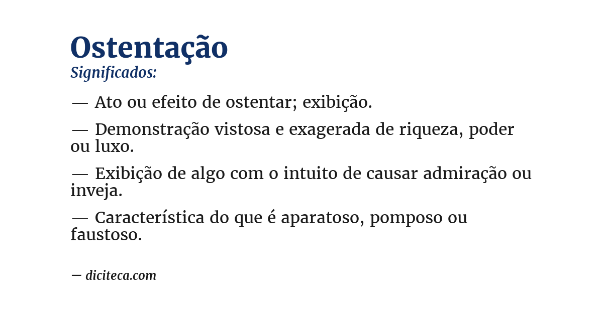 Significado de ostentação