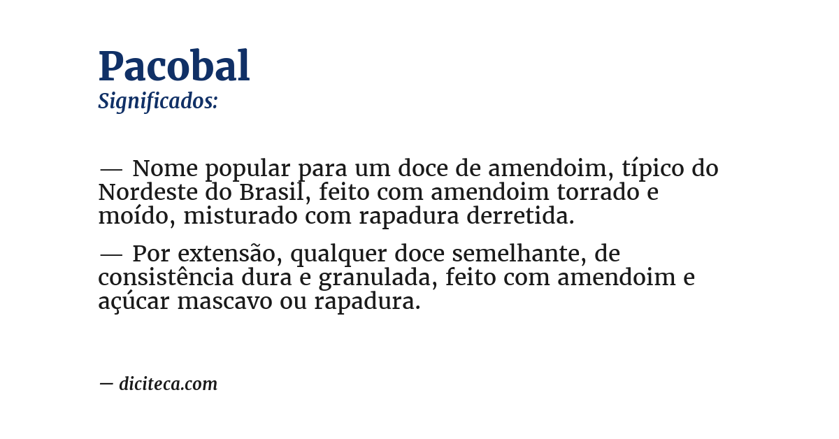 Significado de pacobal